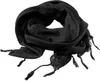 A black scarf with tassels is displayed against a white background. Produktbild-Vorschau