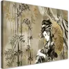Leinwandbild geisha und bambus 60x40 cm Feeby grün wandbild Produktbild-Vorschau 1