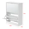 A white shoe cabinet with dimensions indicated. Náhľad obrázku produktu