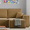Wohnlandschaft U-Form Cappuccino COMO Cord mit Bett Sofa Produktbild-Vorschau 6