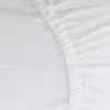 A close-up view of white jersey fabric with elastic gathering. Náhľad obrázku produktu