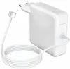 A white Apple MacBook Pro charger with a coiled white cable and a MagSafe connector. Produktbild-Vorschau
