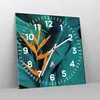 Wanduhr - Quadrat - Glasuhr - Blumen Tropen Blätter - Produktbild-Vorschau 4