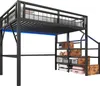 Merax Patrová postel 140x200 cm, kovová postel s LED Náhled obrázku produktu 8