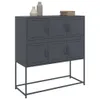 vidaXL Sideboard Anthrazit 100,5x39x107 cm Stahl Produktbild-Vorschau 4