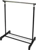 A black garment rack with a shelf for shoes or storage. Náhled obrázku produktu