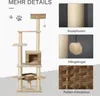 PawHut Kratzbaum mit Katzenhöhle Mehrstufiger Rattan Produktbild-Vorschau 5