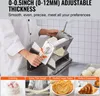 A person using a stainless steel dough roller machine, with various baked goods shown in the bottom panels. Anteprima dell’immagine prodotto