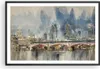 Gerahmtes Poster - Schwarzer Rahmen - London Aquarell Produktbild-Vorschau 1