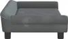 vidaXL Pelíšek pro psy Dark Grey 100x50x21 cm Velvet Náhled obrázku produktu 4