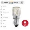 A product image showing a light bulb with various specifications listed next to it. Produktbild-Vorschau