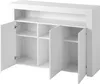 An open white sideboard with multiple shelves and doors. Anteprima dell’immagine prodotto