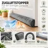 2x Zugluftstopper Tür 90 cm Grau – Weicher Plüsch Produktbild-Vorschau 6