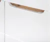 A close-up view of a white cabinet drawer with a wooden handle. Produktbild-Vorschau