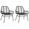 vidaXL Gartenstühle 2 Stk. Schwarz Poly Rattan Produktbild-Vorschau 1