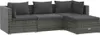 vidaXL 4-tlg. Garten-Lounge-Set mit Kissen Poly Rattan Grau Produktbild-Vorschau 1