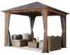 Gartenpavillon 3x3 m Holzoptik, Stahldach Hardtop 4 Produktbild-Vorschau 1