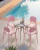 BELIANI Gartenstuhl 4er Set Rosa Kunststoff Stapelbar mit Produktbild-Vorschau 2