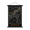 MuchoWow® Textilposter Schwarz und Gold - Stadtplan - Produktbild-Vorschau 1