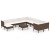 12-tlg. Garten-Lounge-Set mit Auflagen Poly Rattan Braun Produktbild-Vorschau 1