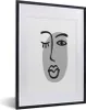 MuchoWow® Gerahmtes Poster Gesicht - Frau - Schwarz - Weiß Produktbild-Vorschau 1