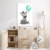 Leinwand Bilder 60x90 cm - Kinder Ballon - Zebra - Blauer, Produktbild-Vorschau 4