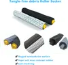 A product image showing replacement roller brushes for a robot vacuum cleaner, with close-up views and feature descriptions. Produktbild-Vorschau