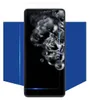 A screen protector is shown on top of a smartphone with a dark, bubbly background. Produktbild-Vorschau