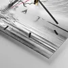 Wanduhr - Quadrat - Glasuhr - Schwarzweiß Baum See - Produktbild-Vorschau 5