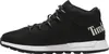 A side view of a black Timberland Sprint Trekker Mid shoe against a white background. Voir les images du produit
