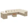 vidaXL 11-tlg. Garten-Sofagarnitur mit Kissen Beige Poly Produktbild-Vorschau 1