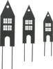 3x Stecker Haus Metall schwarz 20/25/30cm – Dekostecker Produktbild-Vorschau 1