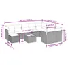 11-tlg. Garten-Sofagarnitur mit Kissen Schwarz Poly Rattan Produktbild-Vorschau 3