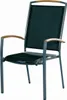 Inko Stapelsessel Frisco hoch Alu/Textil/Teak Stapelstuhl 3 Produktbild-Vorschau 1