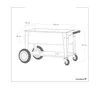A line drawing of a garden planter cart with dimensions indicated. Produktbild-Vorschau
