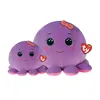 Two purple plush octopuses with pink bows and pink feet, against a white background. Podgląd zdjęcia produktu