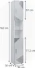 Badschrank Vicco Irma Weiß Hochglanz mit Einsätzen 30 x 192 Produktbild-Vorschau 3