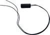 A black electronic component with two wires attached, isolated on a white background. Produktbild-Vorschau