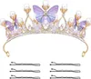 Famanu Tiara met vlinders en parels - Meerdere kleuren Productafbeelding-voorbeeld 2