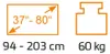 myWall HP 63-2, 94 cm (37"), 2,03 m (80"), 200 x 200 mm, Podgląd zdjęcia produktu 7