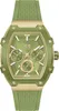 A product shot of a green and gold watch. Produktbild-Vorschau