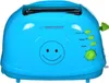 A blue toaster with a smiley face printed on it. Produktbild-Vorschau