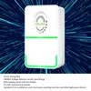 A white power saving plug with green accents against a blue and black background with light streaks. Podgląd zdjęcia produktu