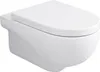 A white wall-mounted toilet with the lid down, shown from a side-front angle against a white background. Náhľad obrázku produktu