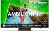 A television screen displaying a kayaker in a river, with text overlays and logos. Produktbild-Vorschau