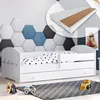 Detská posteľ 80x160 cm s matracom a zásuvkou, ochranou Náhľad obrázku produktu 4