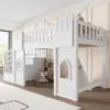 OKWISH Lit Mezzanine 90x200 cm Blanc avec Échelle et Voir les images du produit 3