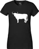 Huuraa Damen T-Shirt Stier Bulle Silhouette S Black Bio Produktbild-Vorschau 2