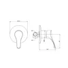 Technical drawing of a faucet with dimensions. Produktbild-Vorschau