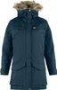 A dark navy blue winter parka with a fur-lined hood. Podgląd zdjęcia produktu
